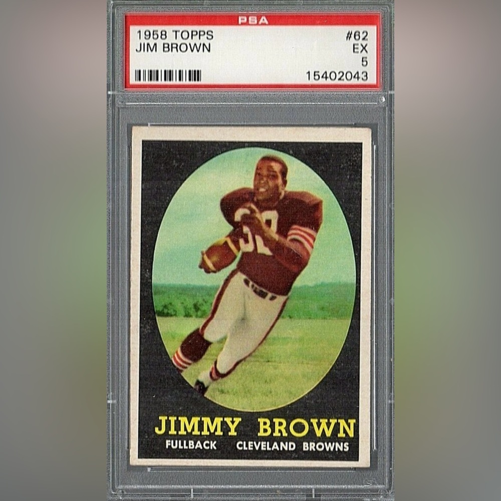 1958 Topps Jim Brown PSA 5 EX Vintage Rookie Card NFL HOF - Very Rare